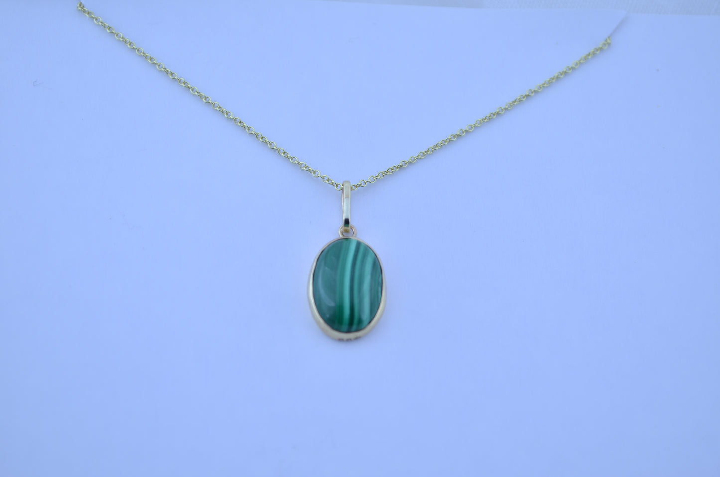 9ct gold Malachite necklace