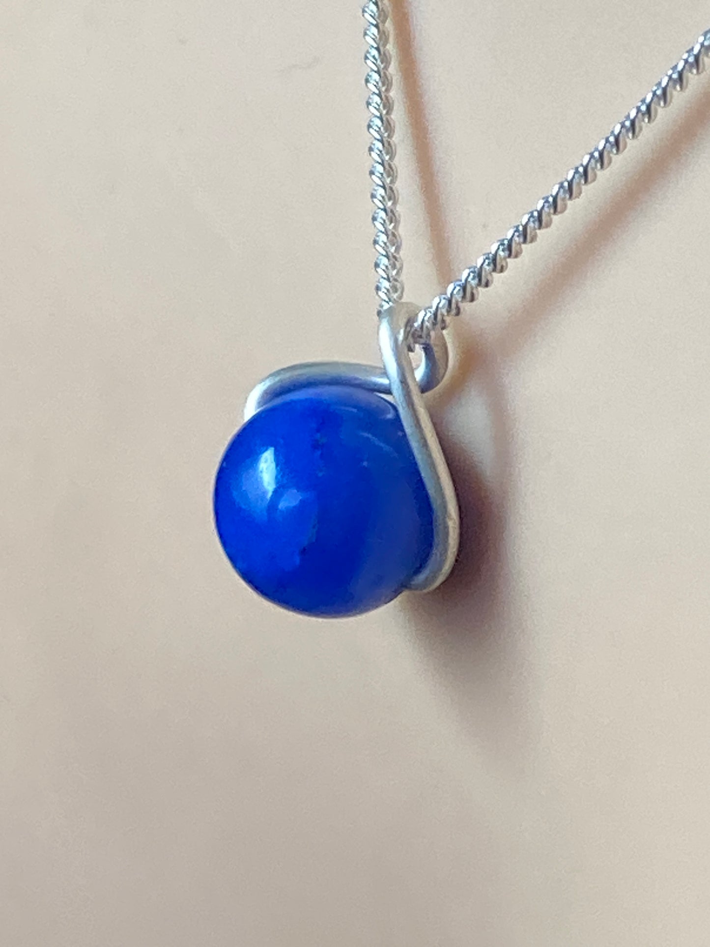 Blue agate Silver necklace