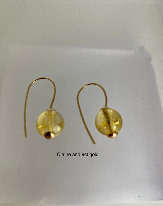 Gold Citrine earring