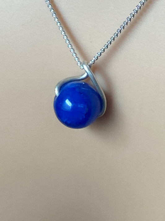 Blue agate Silver necklace