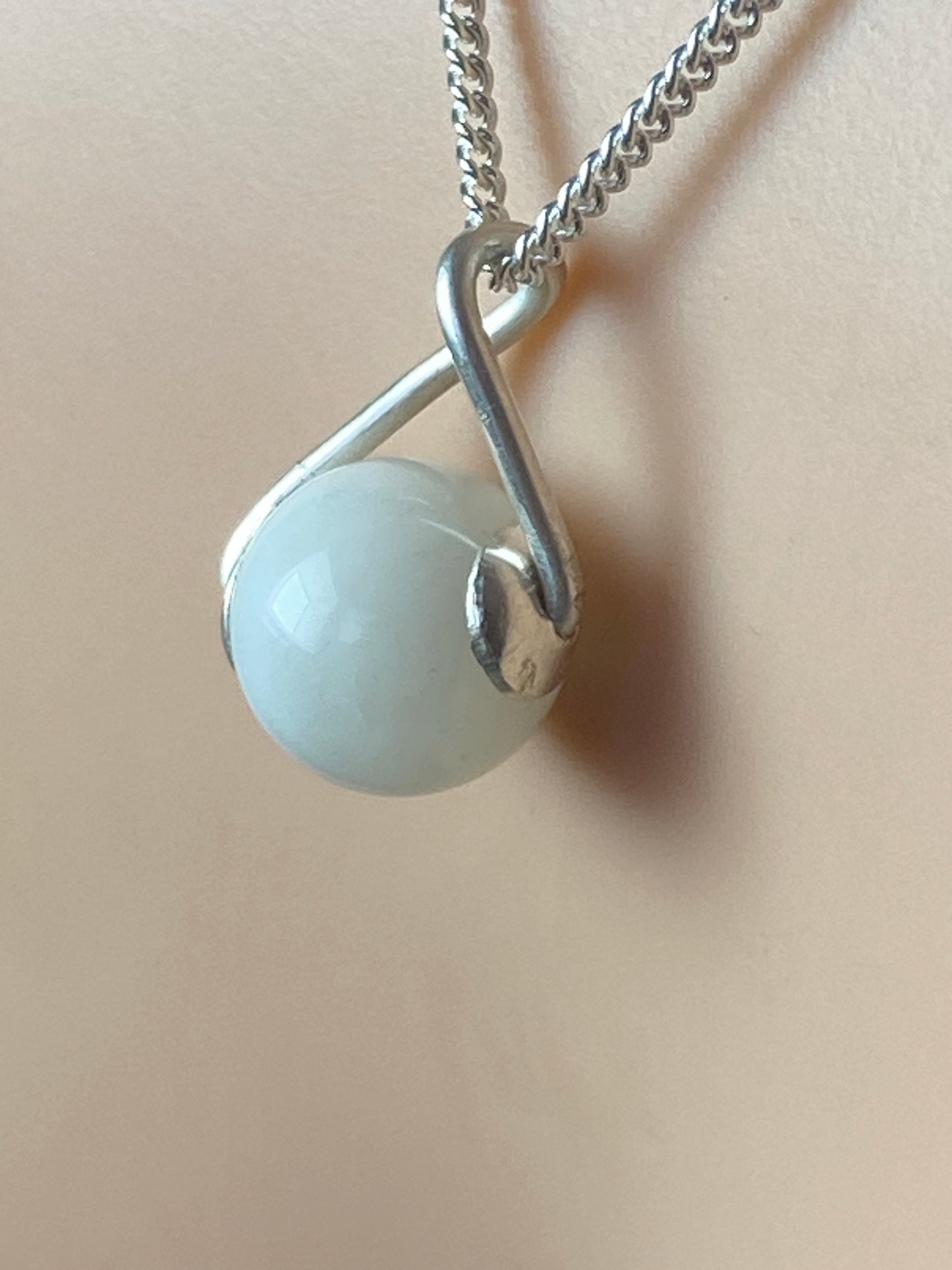 Silver White moonstone necklaces