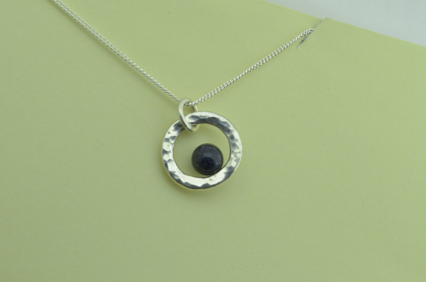 Silver Blue goldstone necklace