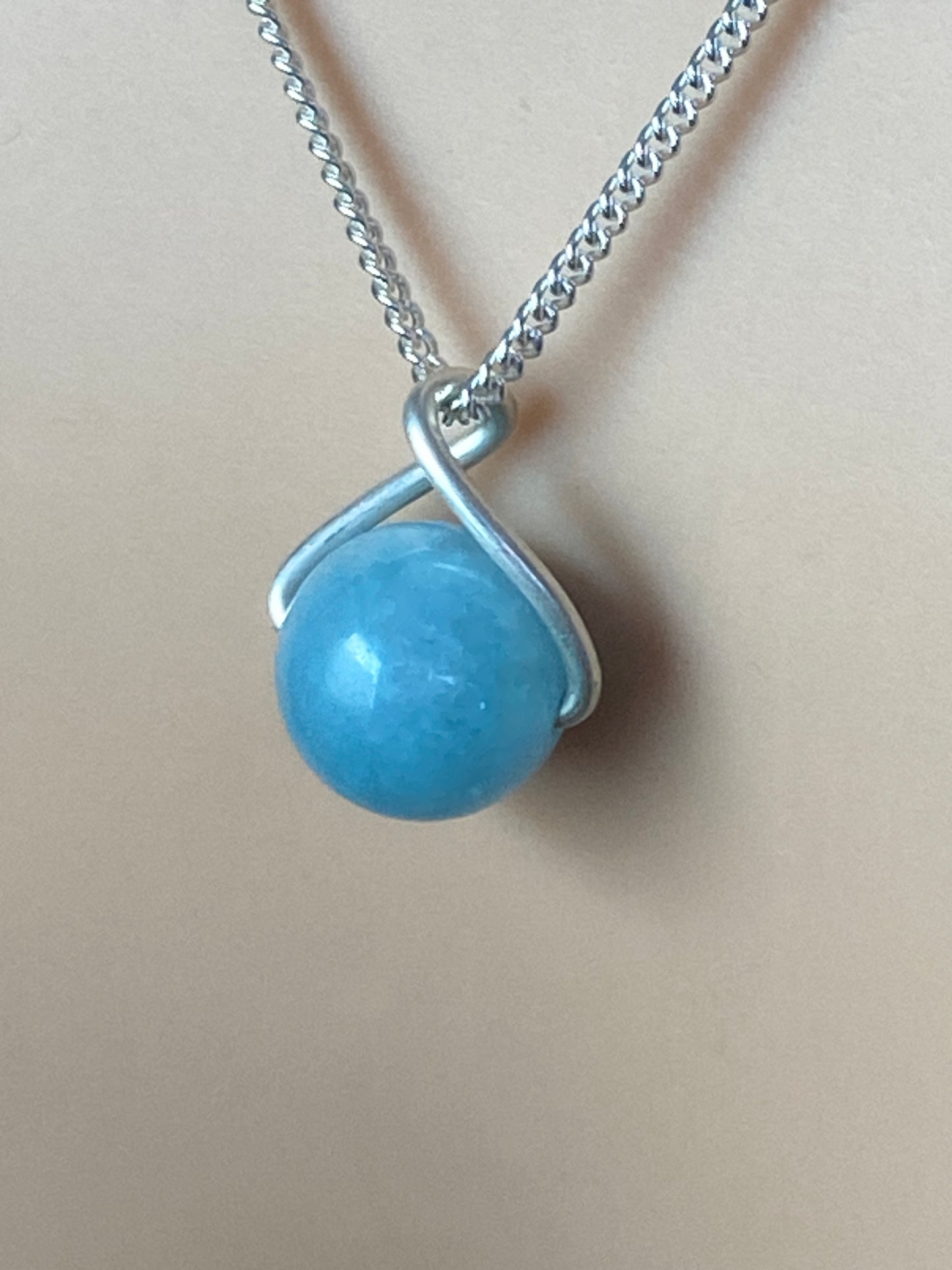 Blue crystal Silver necklace
