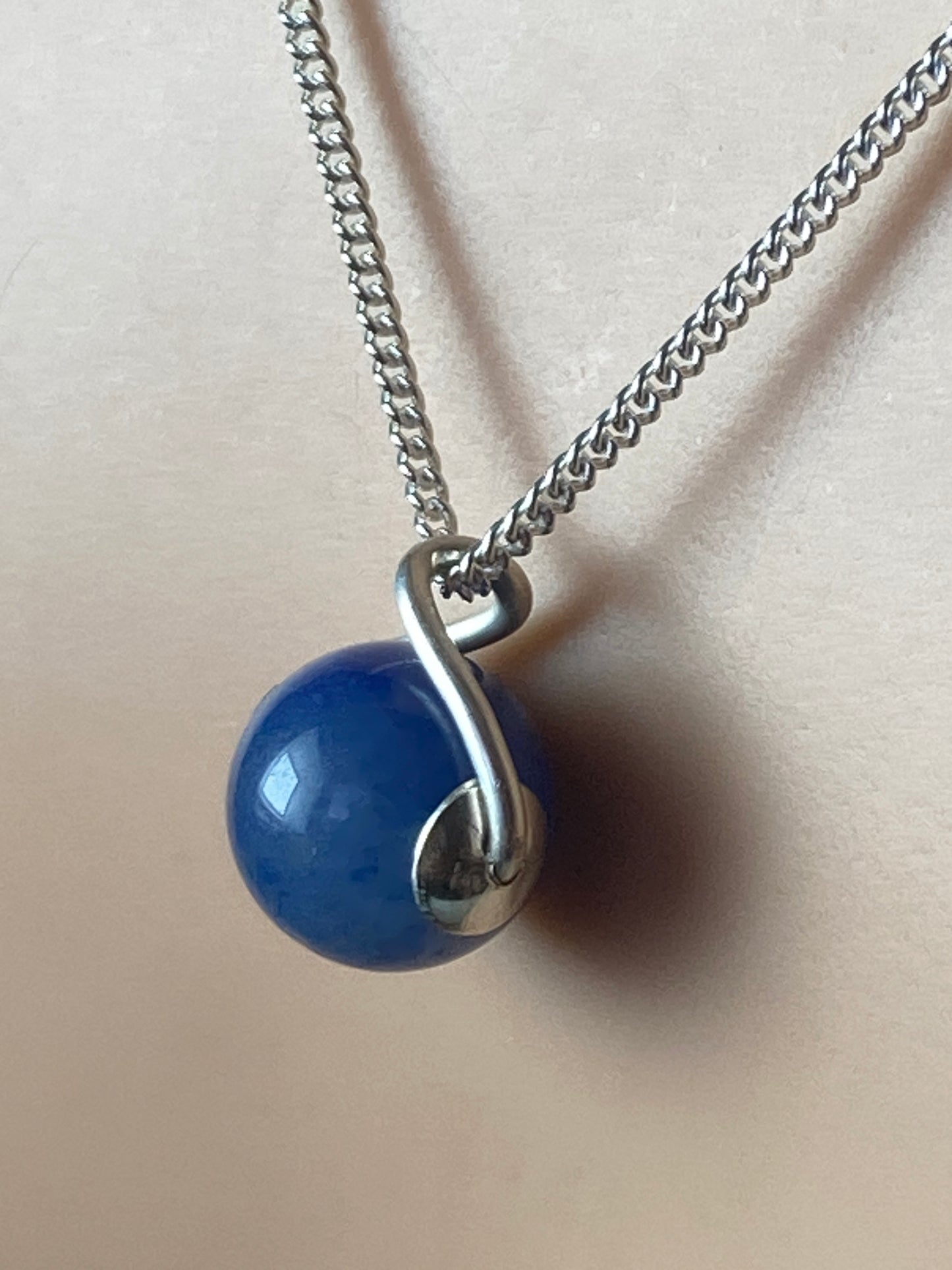 Silver Blue agate necklace