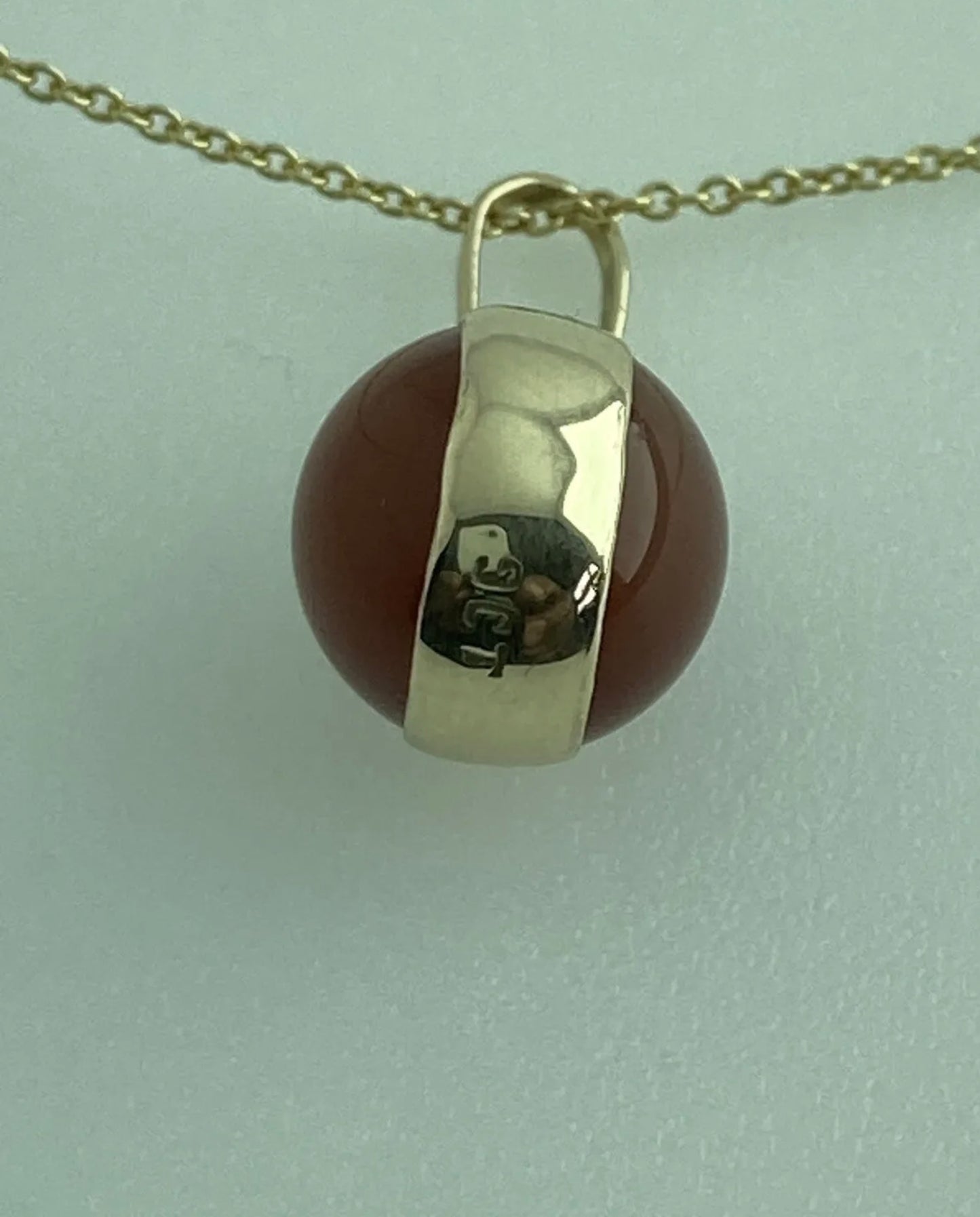 Gold red agate necklace