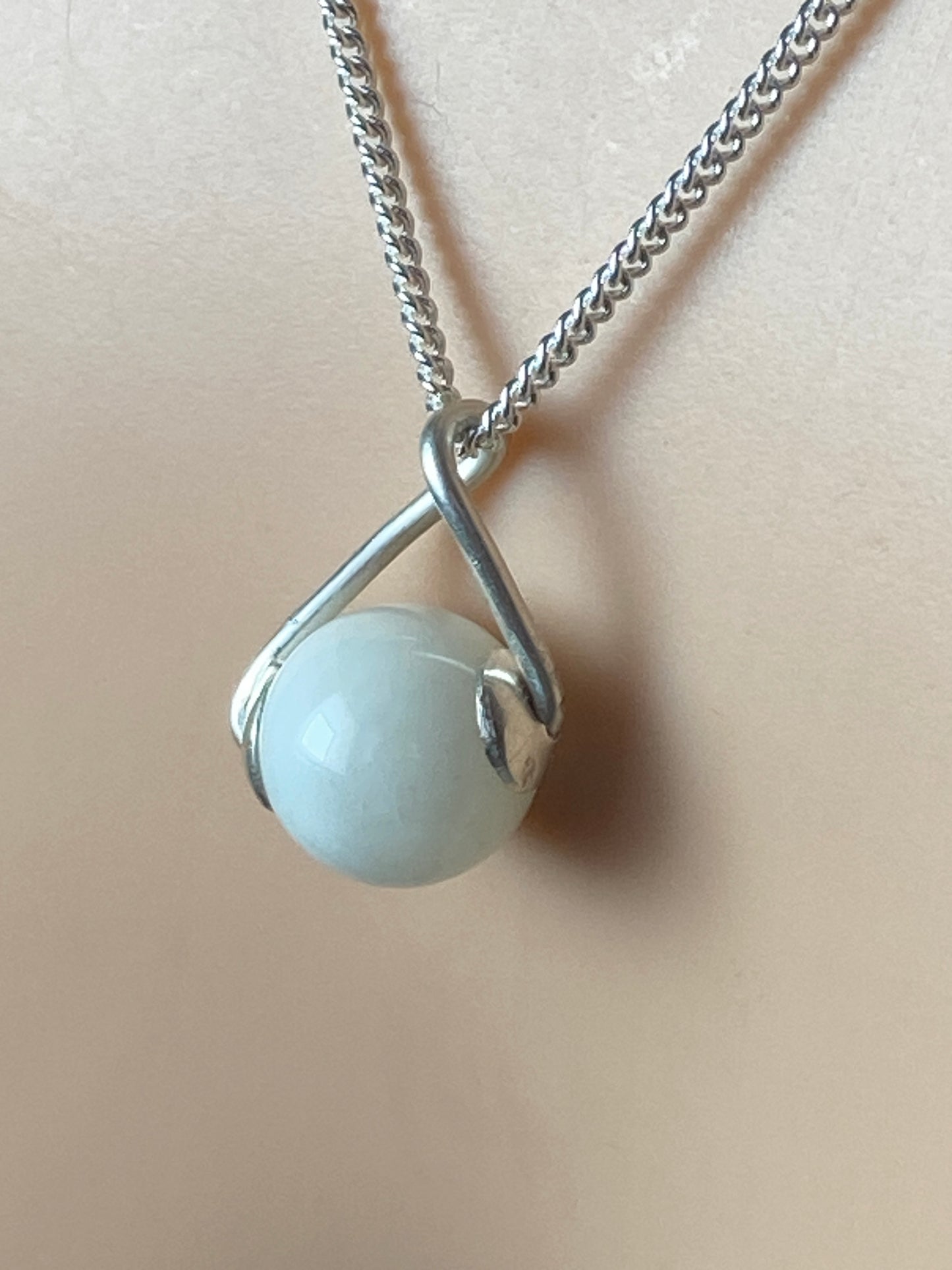 Silver White moonstone necklaces