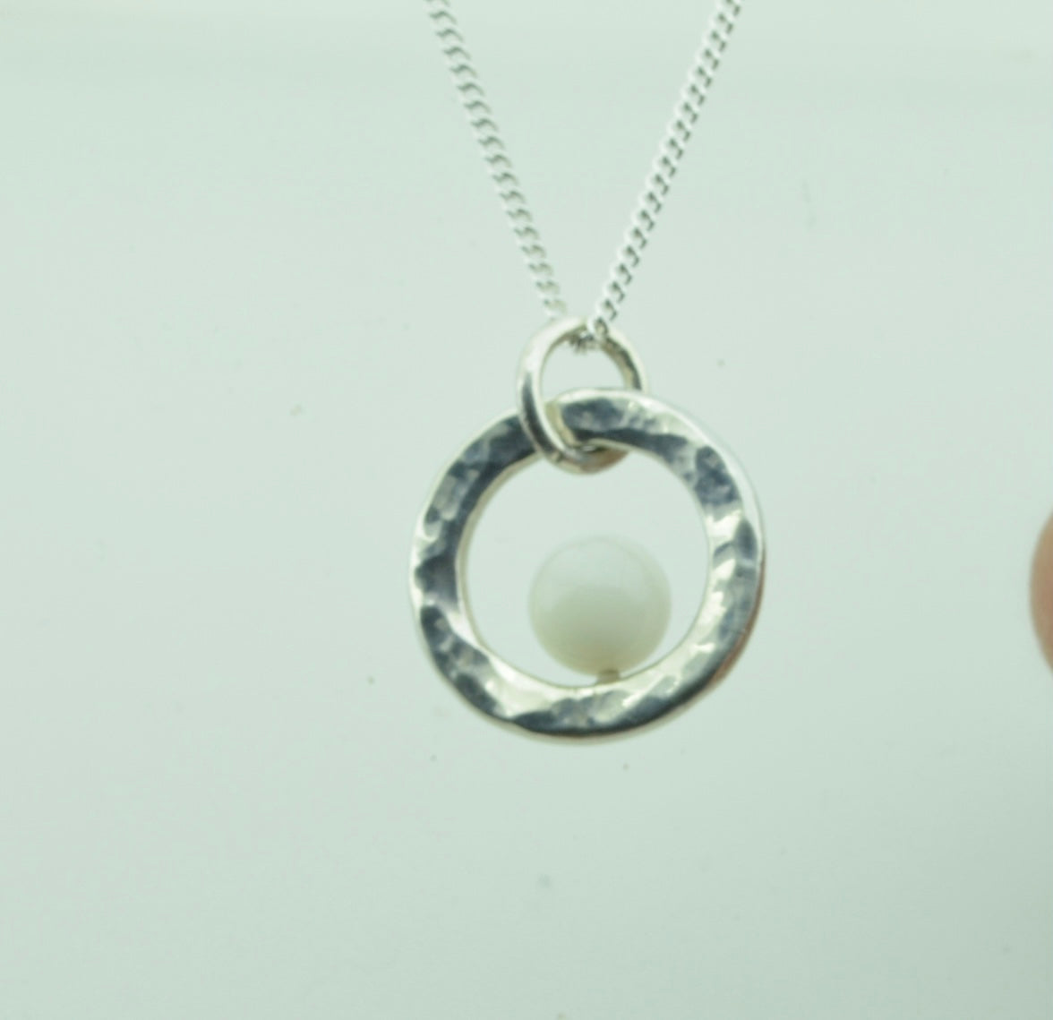 Silver White moonstone necklaces