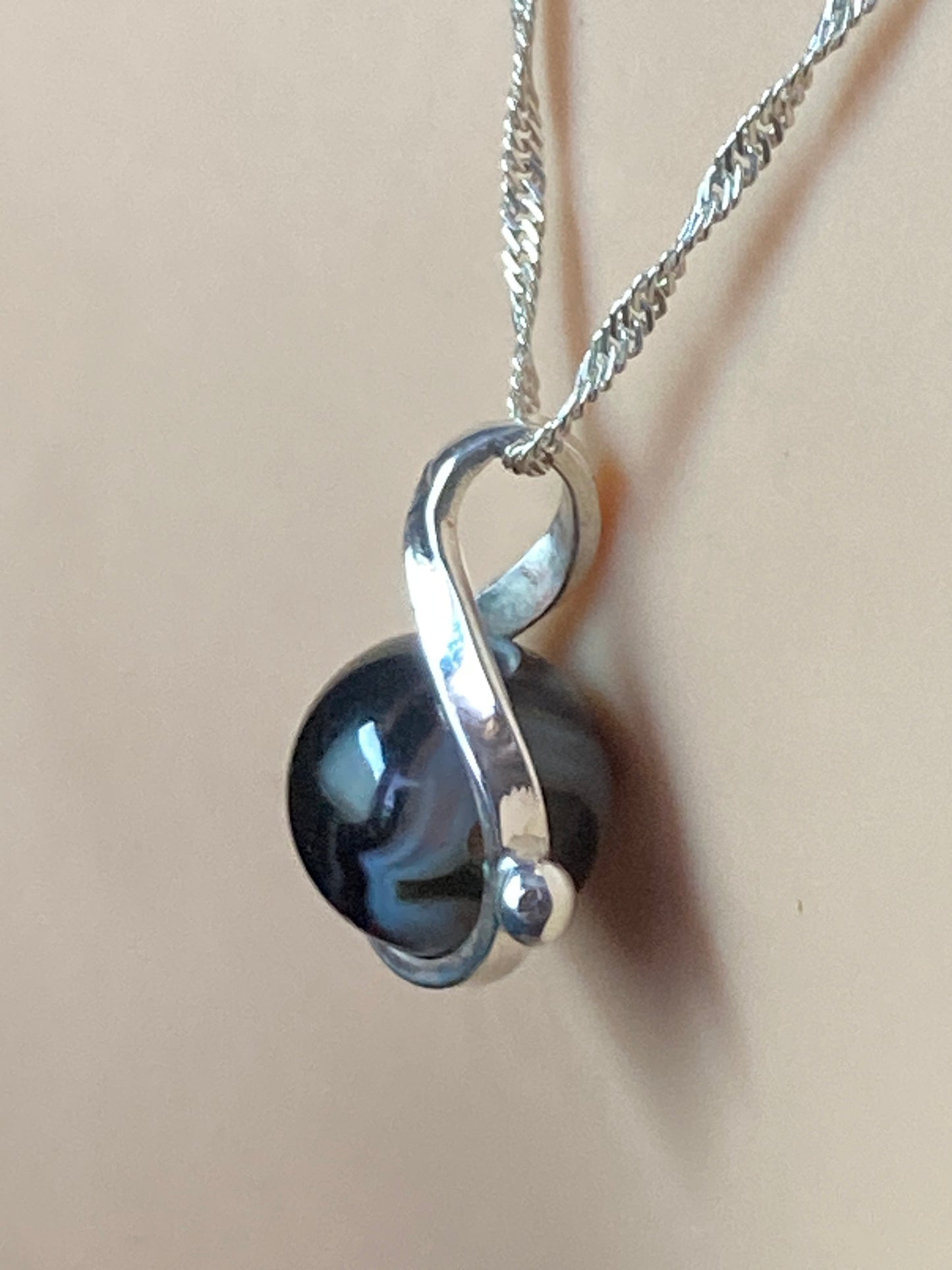 Silver necklace, 18” silver chain