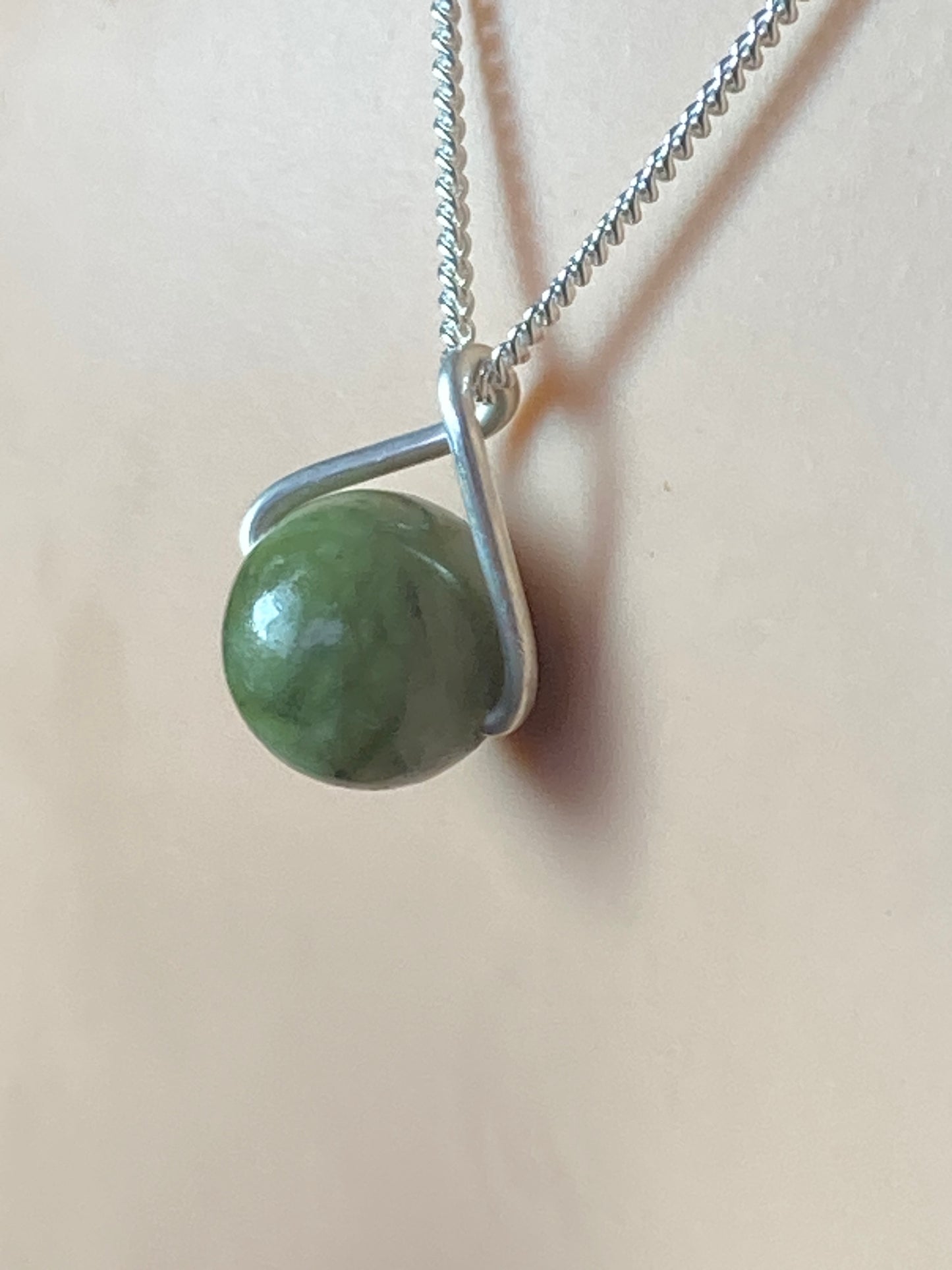 Green Jade Silver necklace