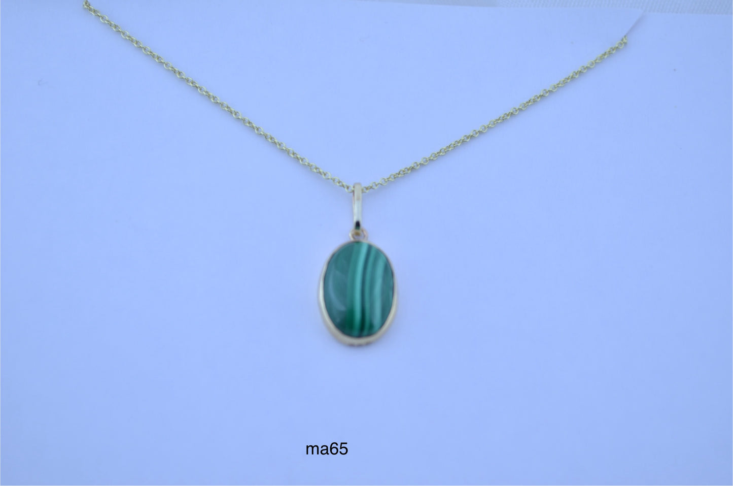 9ct gold Malachite necklace