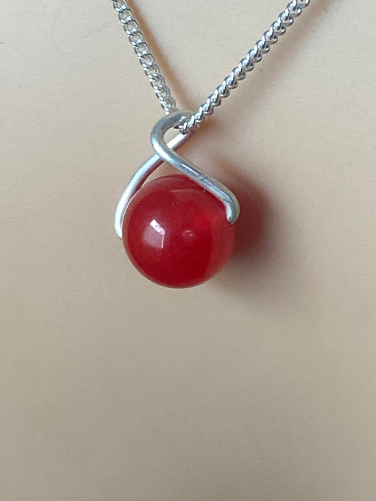 Red Jade Silver necklace
