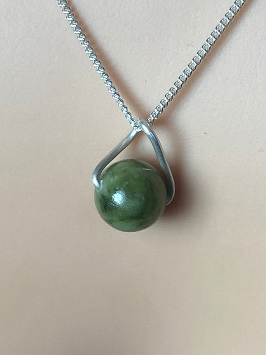 Green Jade Silver necklace