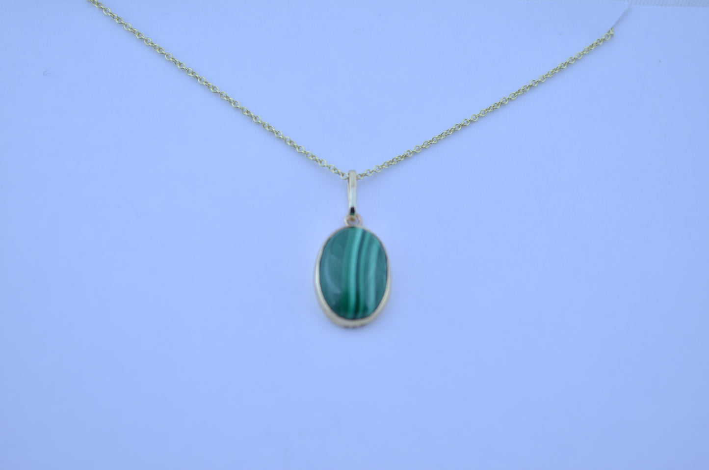 9ct gold Malachite necklace