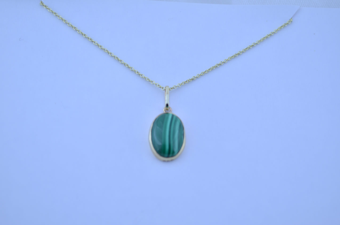 9ct gold Malachite necklace
