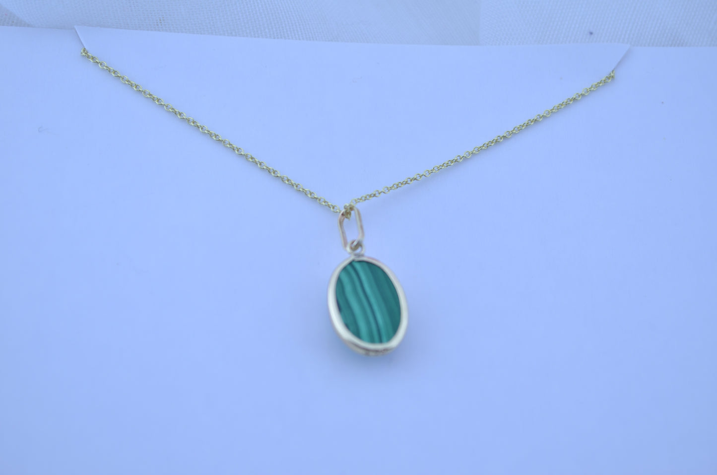 9ct gold Malachite necklace