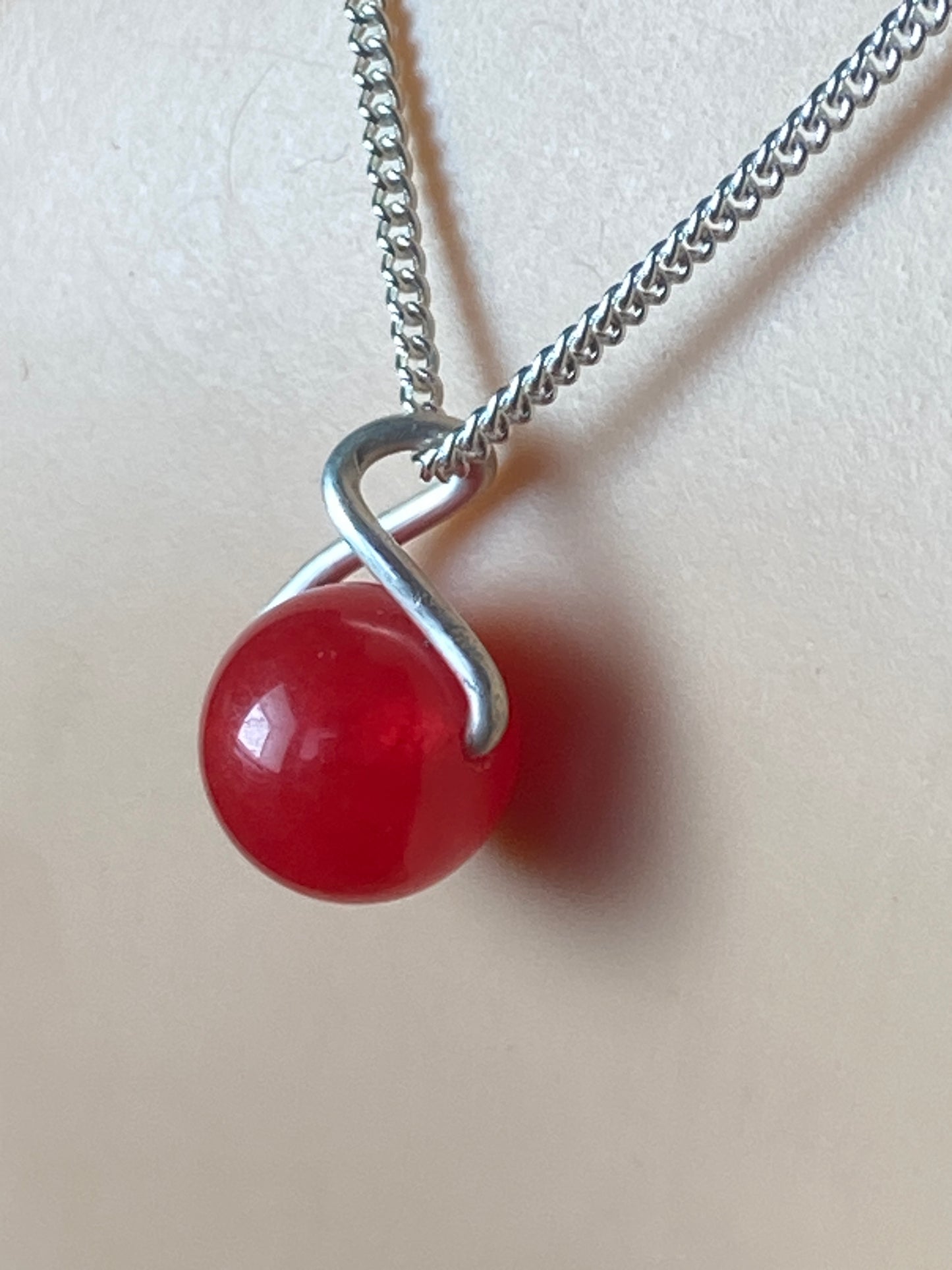 Red Jade Silver necklace