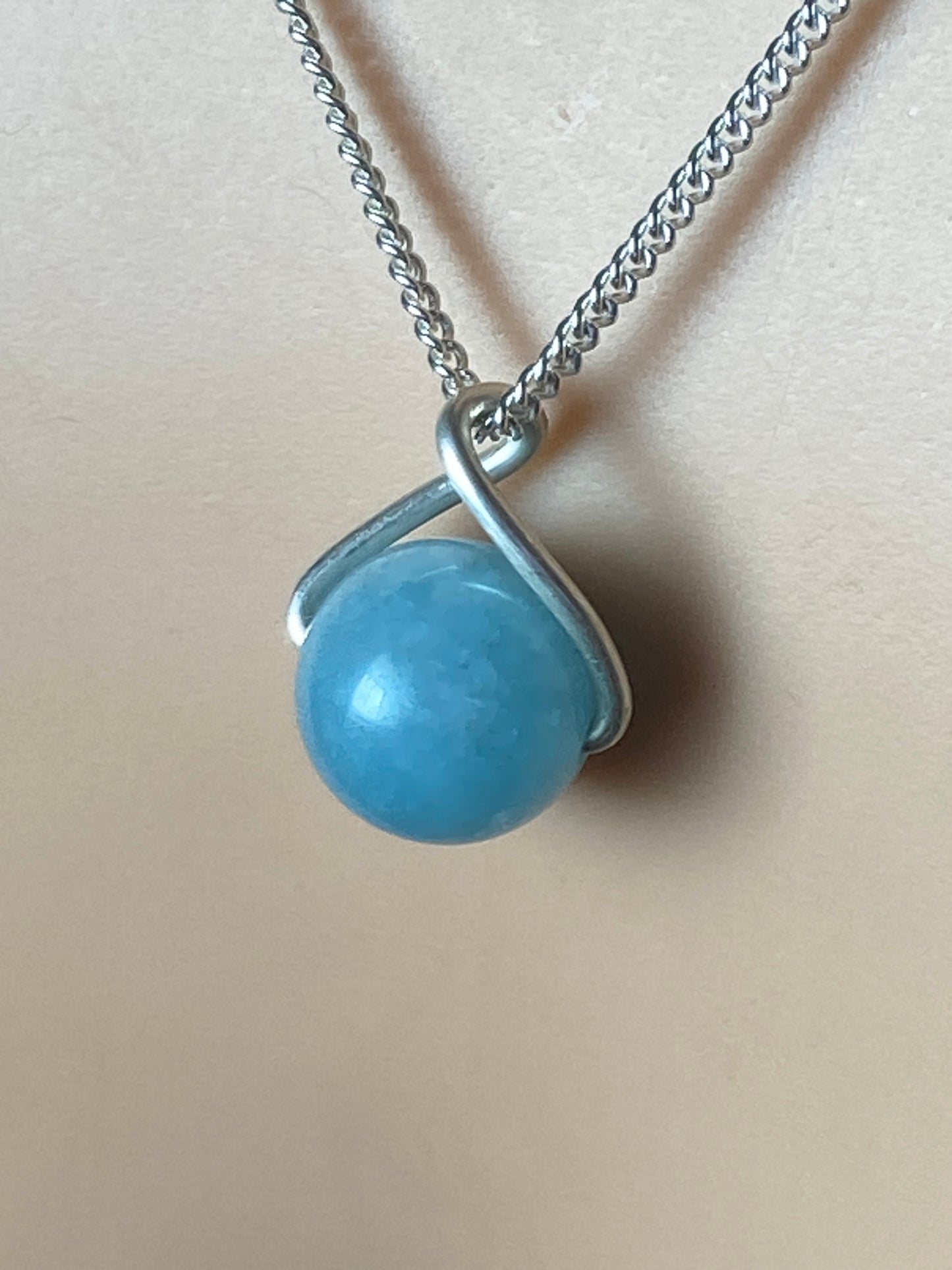 Blue crystal Silver necklace