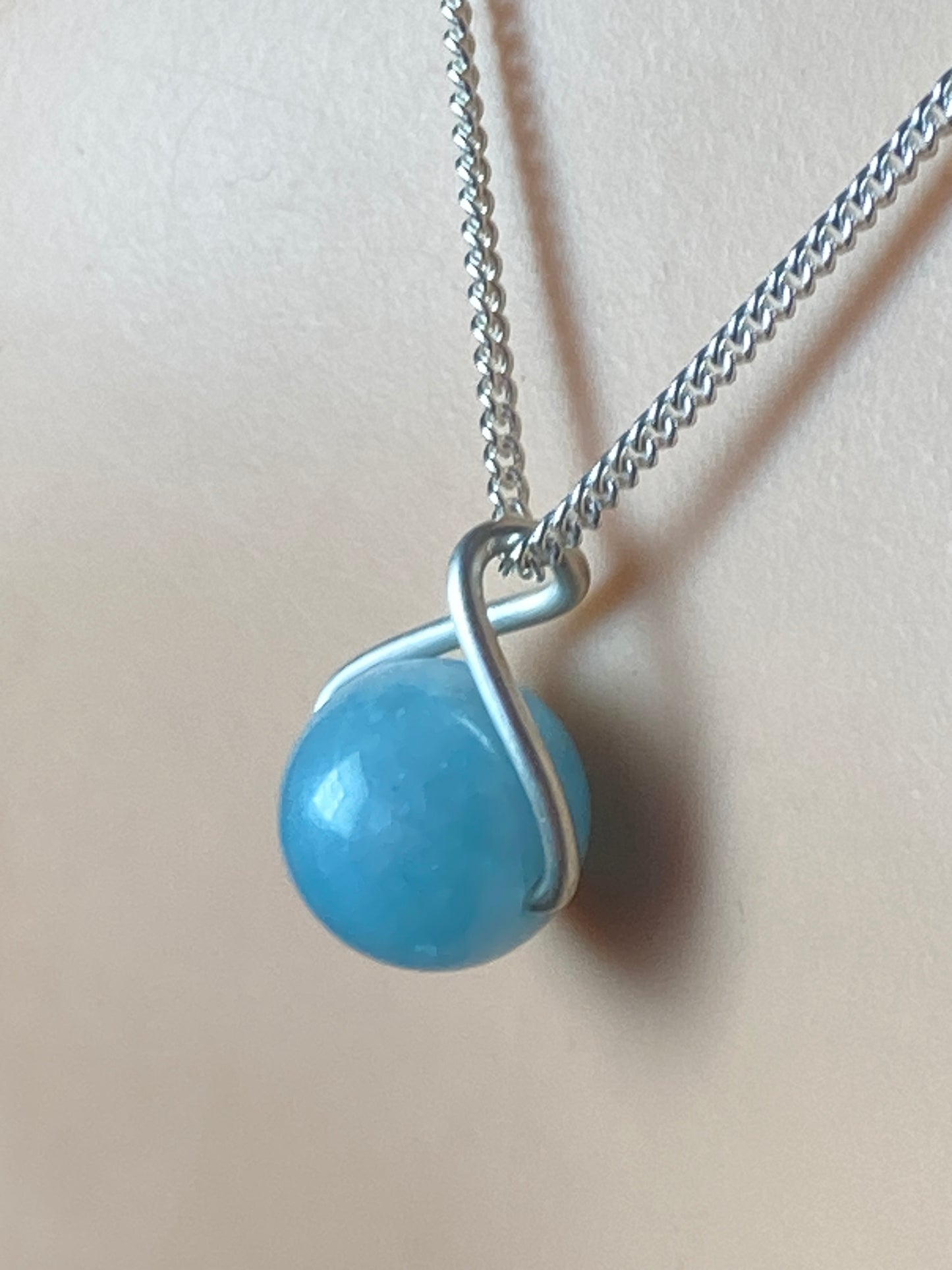 Blue crystal Silver necklace