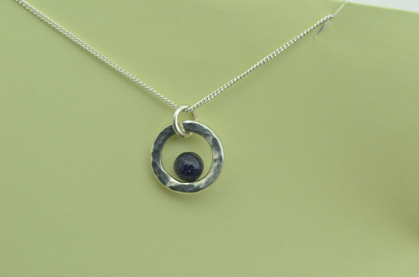 Silver Blue goldstone necklace