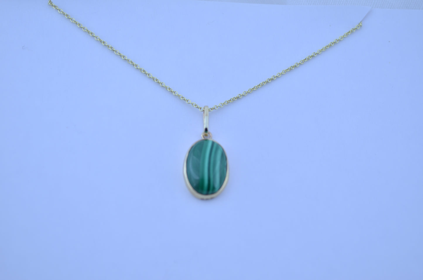 9ct gold Malachite necklace
