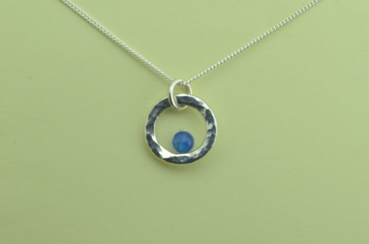 Silver Blue agate necklace