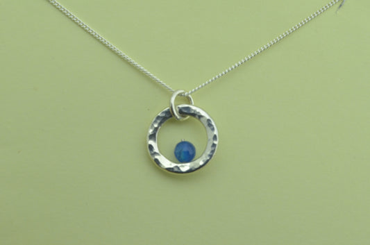 Silver Blue agate necklace