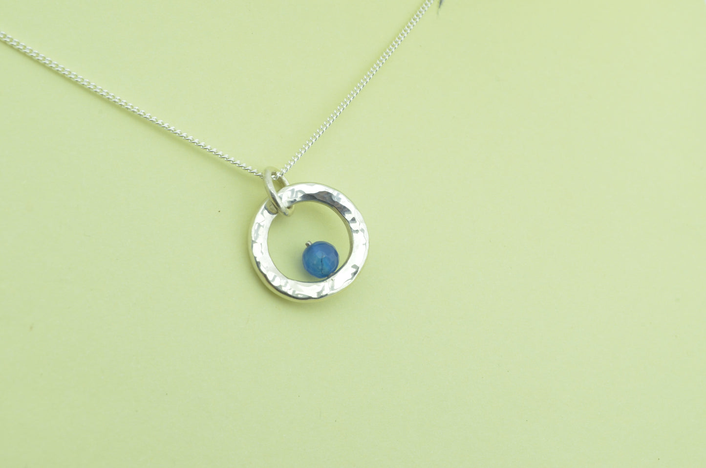 Silver Blue agate necklace