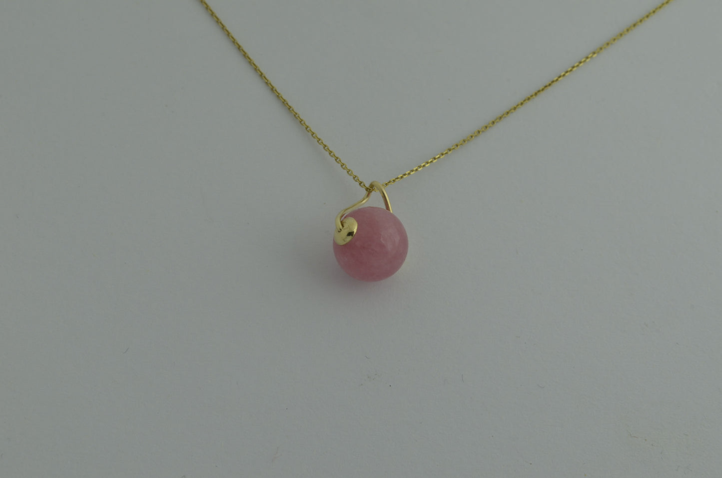 gold pink Jade necklace