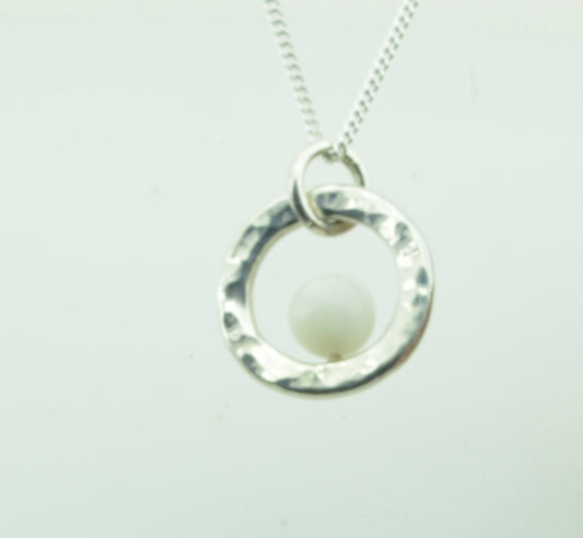 Silver White moonstone necklaces