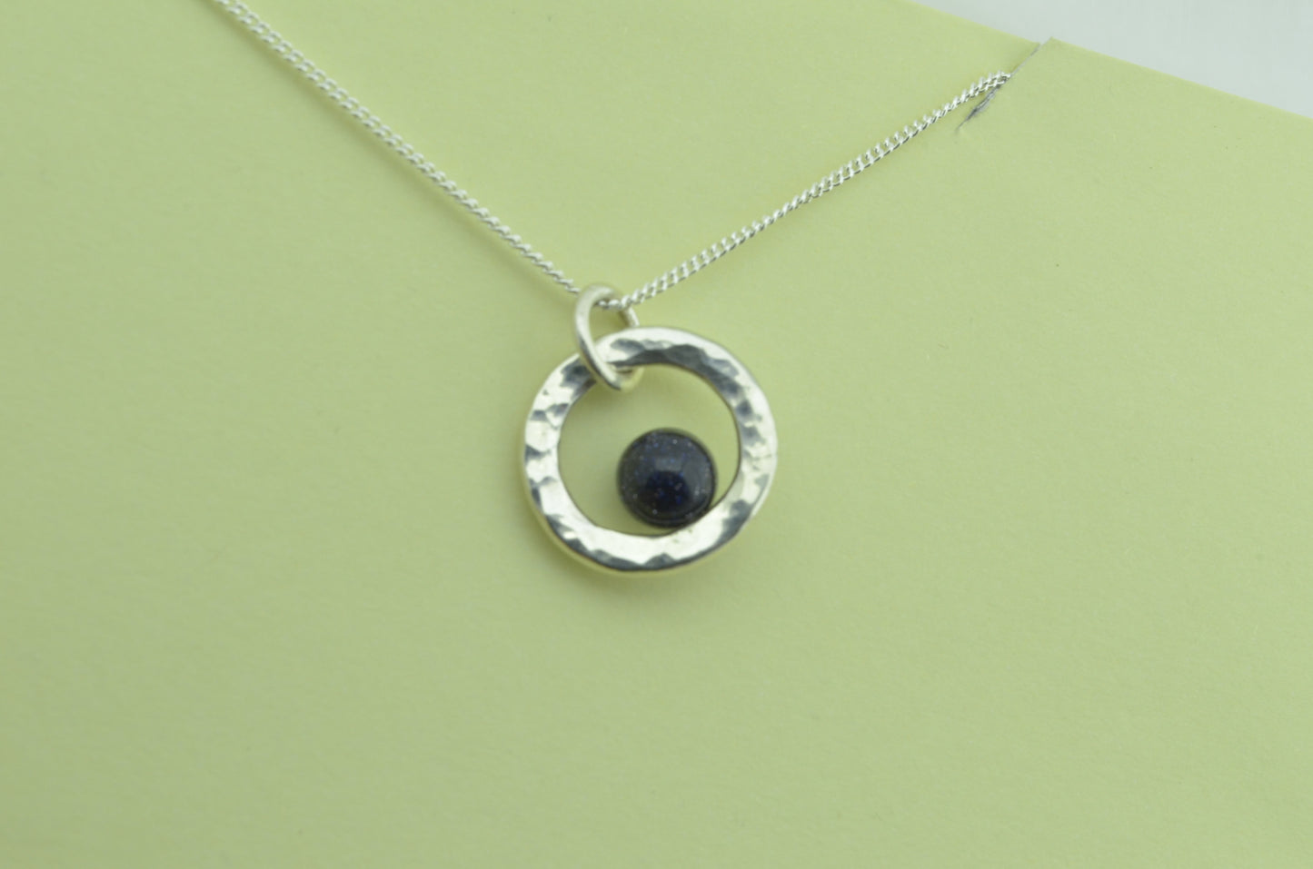 Silver Blue goldstone necklace