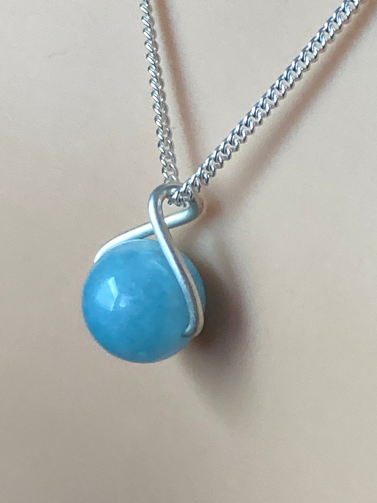 Blue crystal Silver necklace