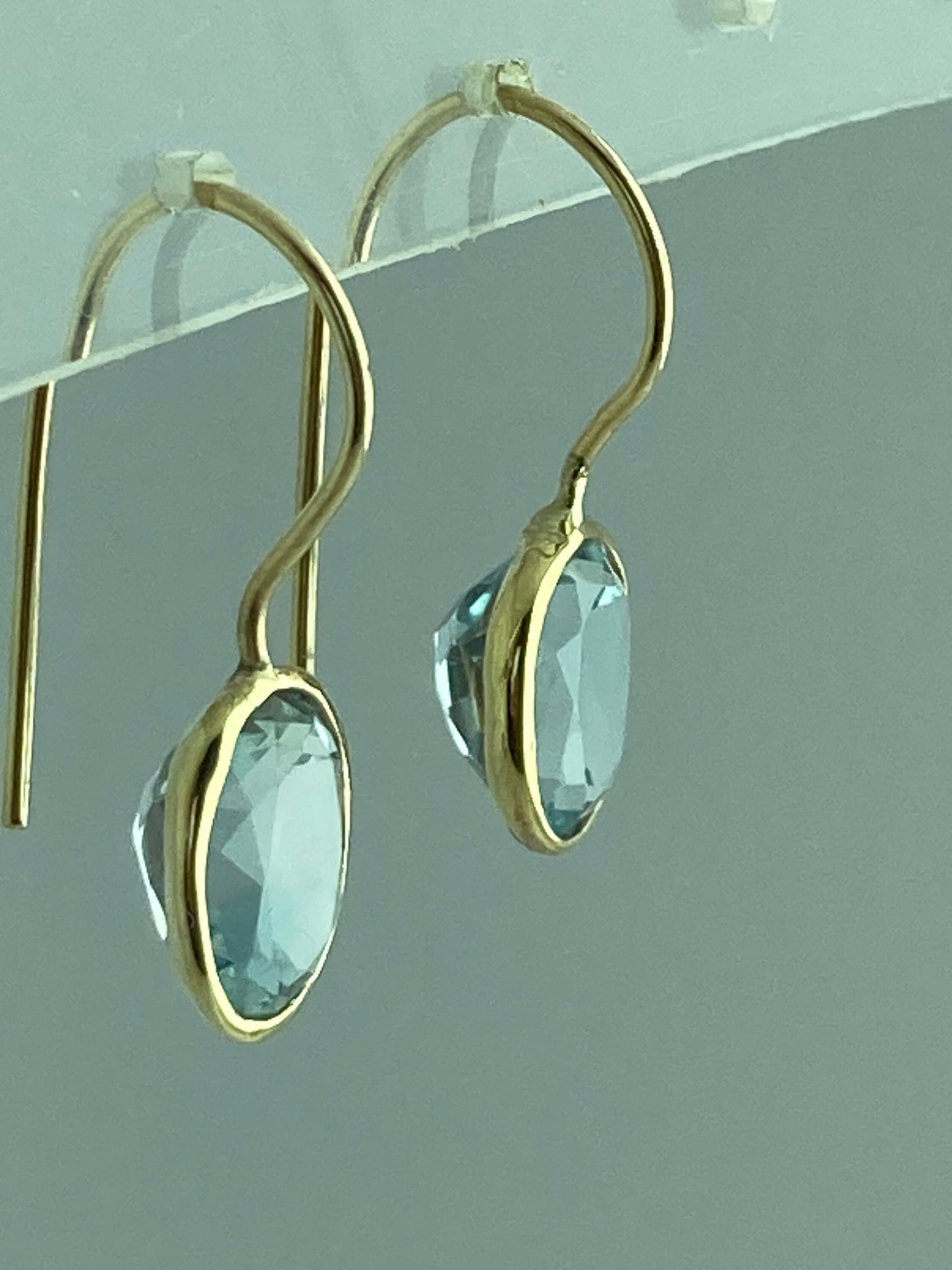 Gold Blue topaz earrings