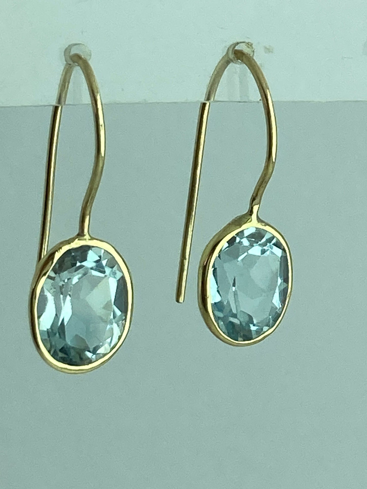Gold Blue topaz earrings