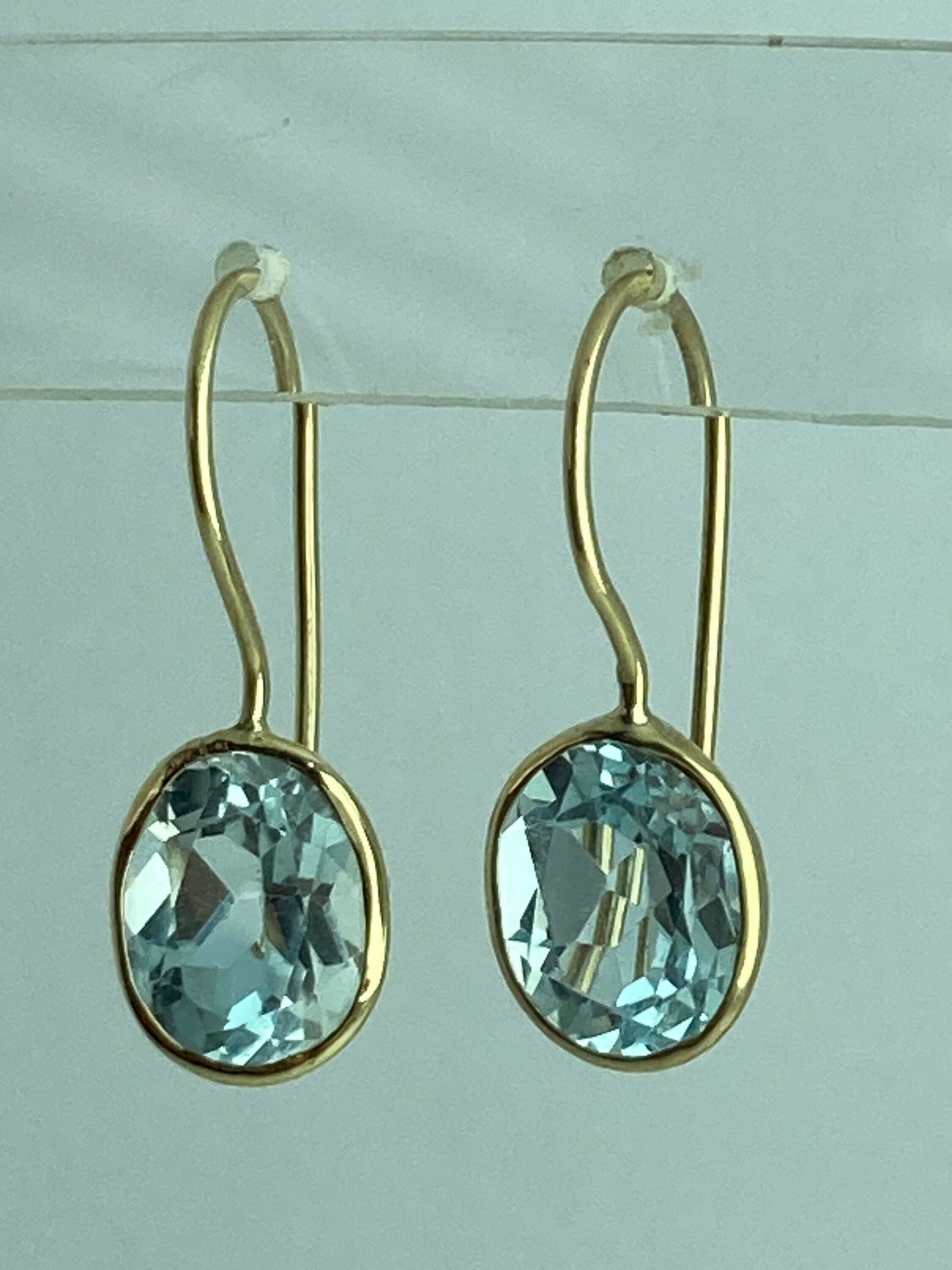 Gold Blue topaz earrings