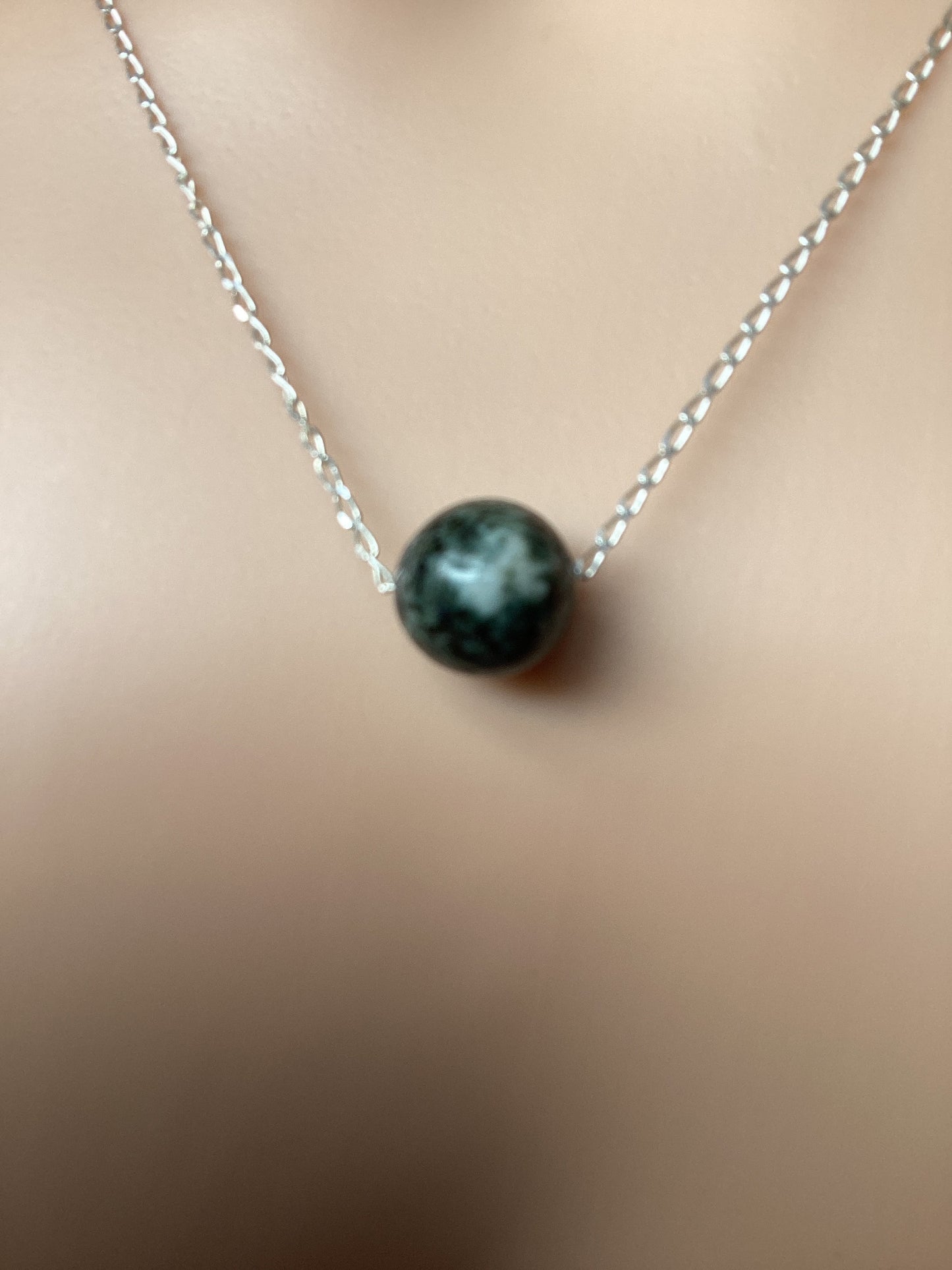 Preseli Bluestone bead silver necklace