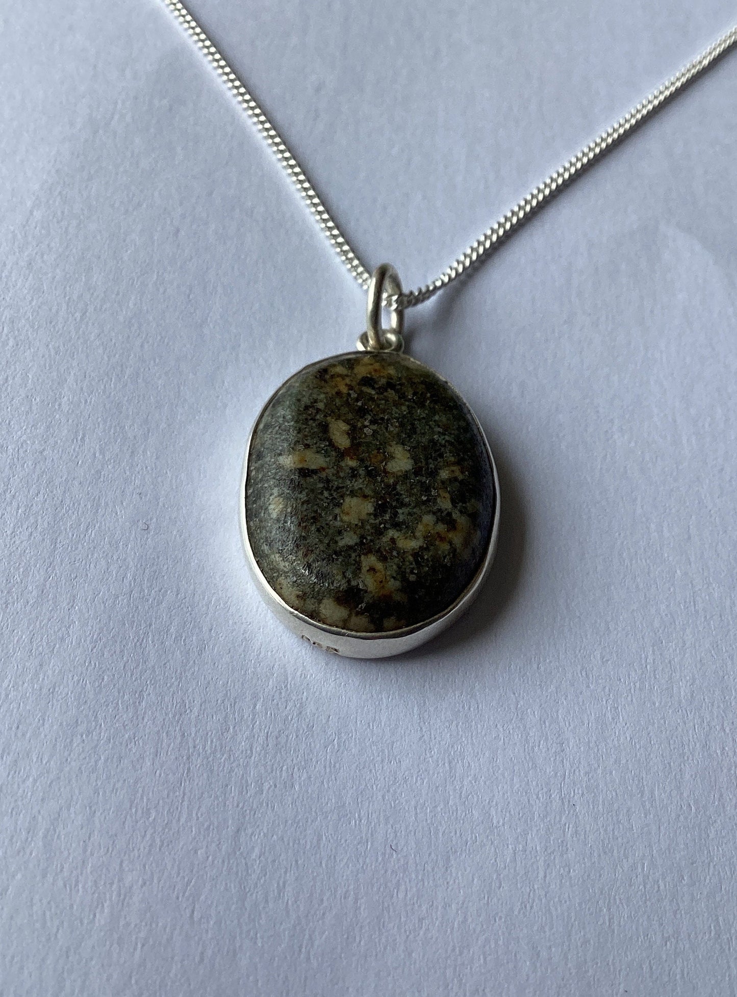 silver necklace Preseli Bluestone pendant