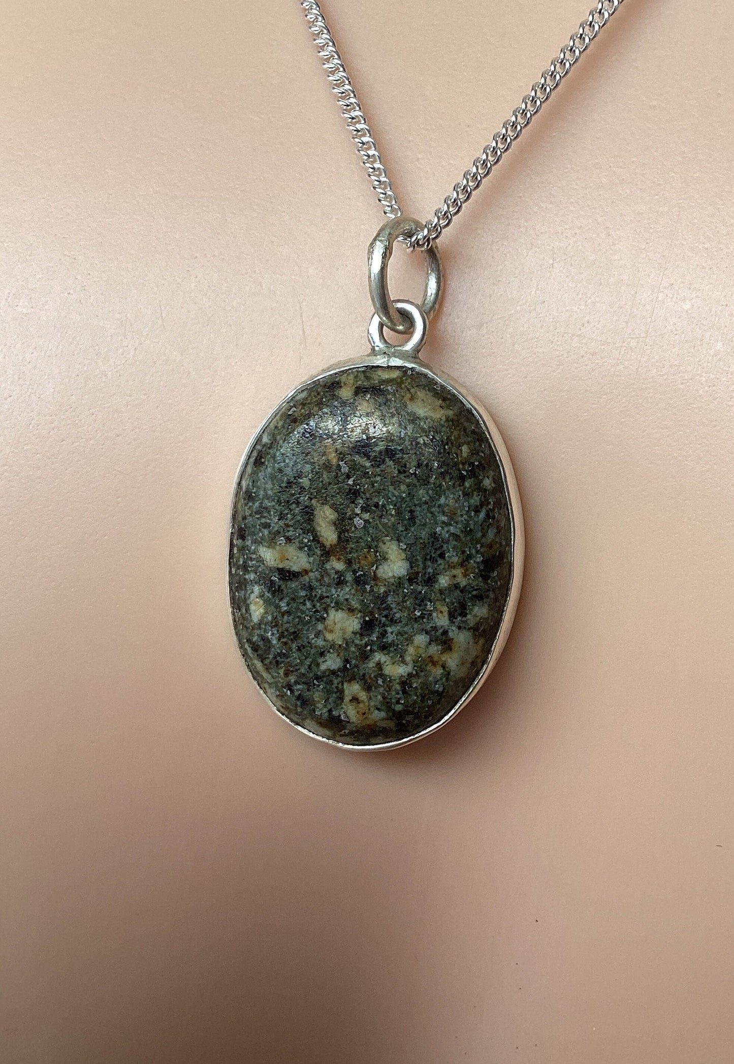 silver necklace Preseli Bluestone pendant