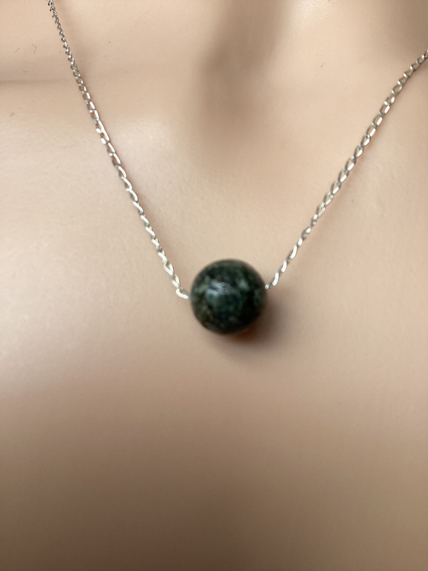 silver Preseli Bluestone bead necklace