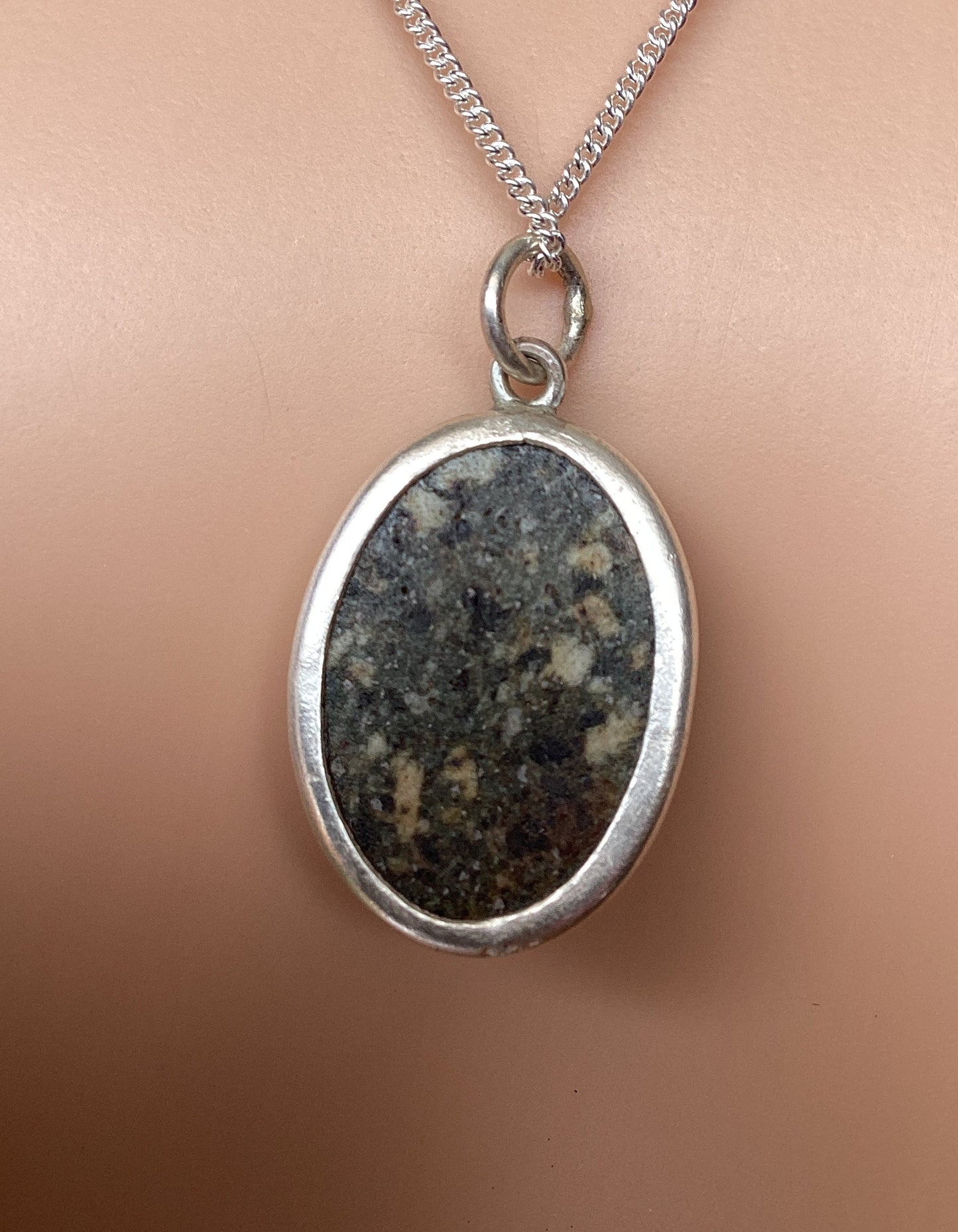 silver necklace Preseli Bluestone pendant