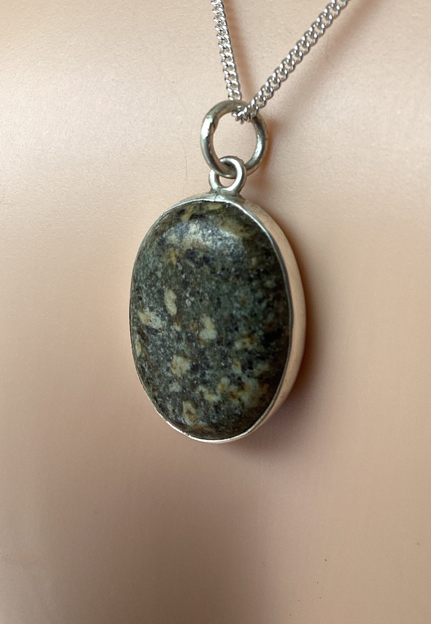 silver necklace Preseli Bluestone pendant