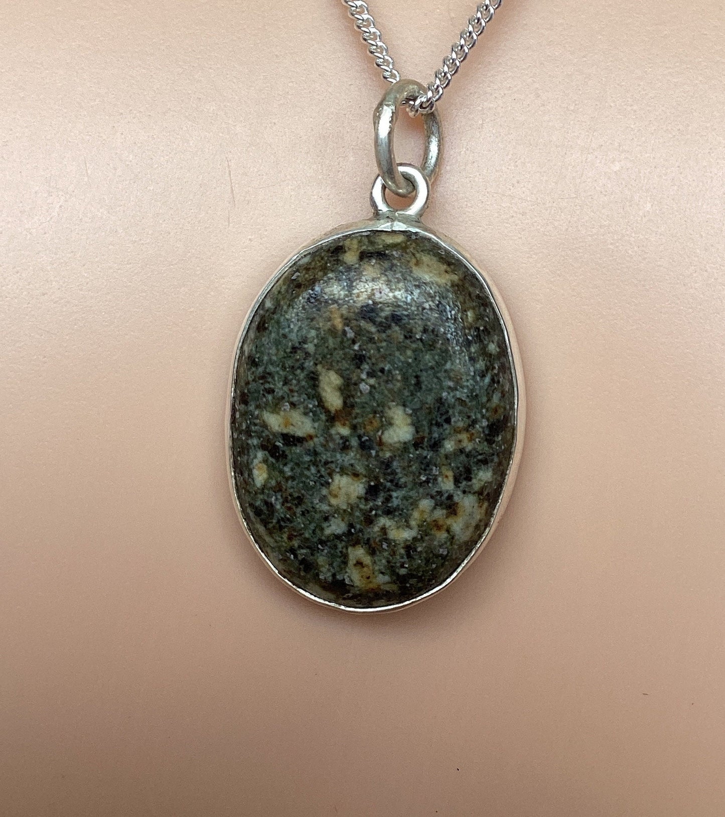 silver necklace Preseli Bluestone pendant