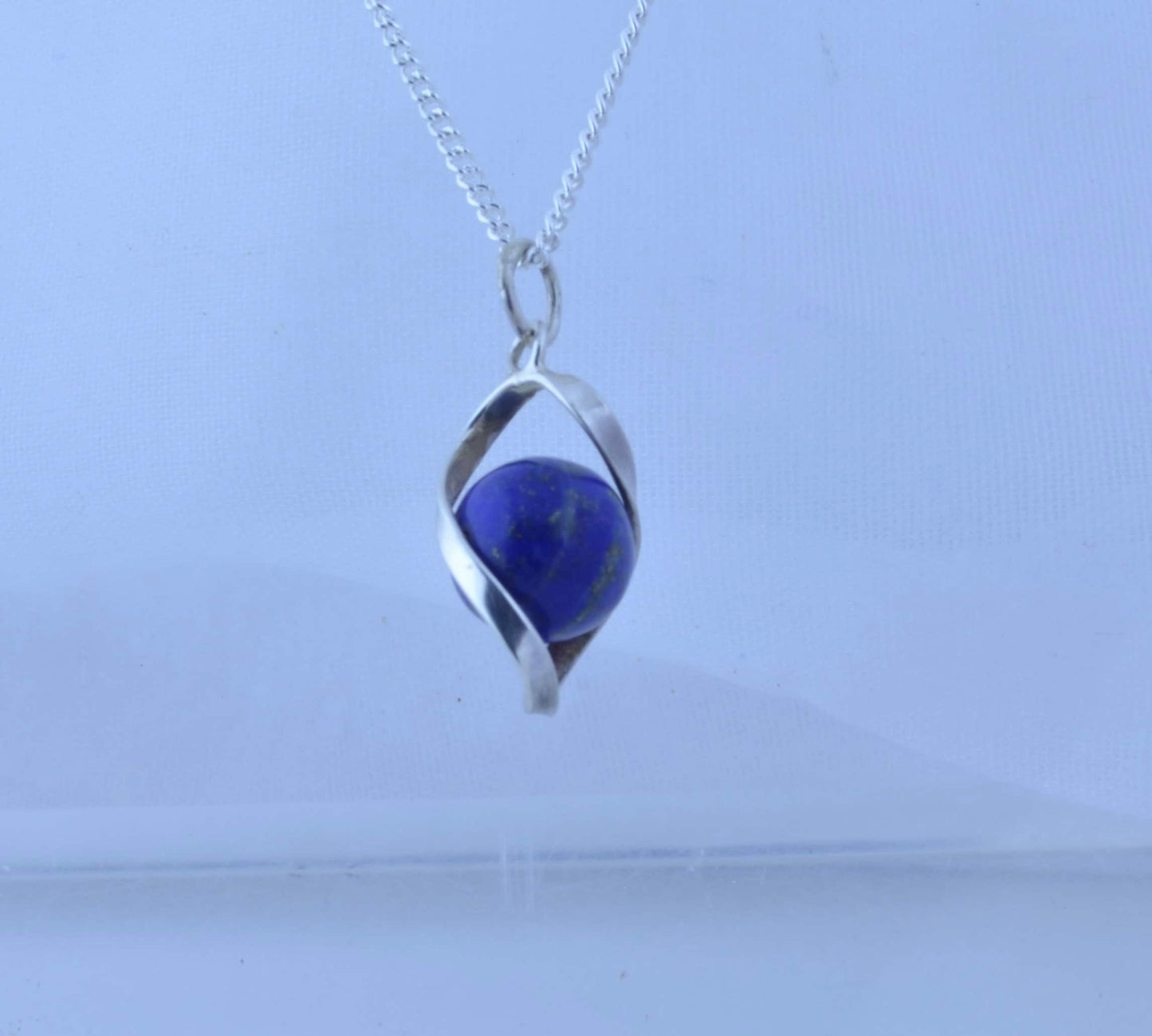 Silver lapis lazuli necklace