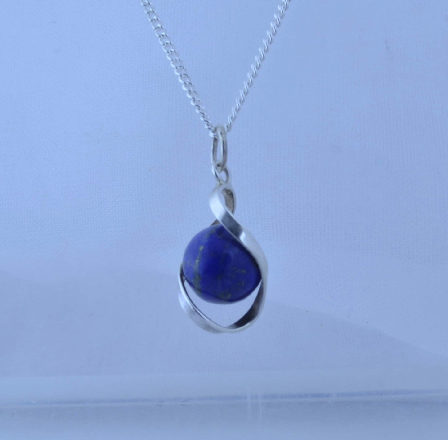 Silver lapis lazuli necklace