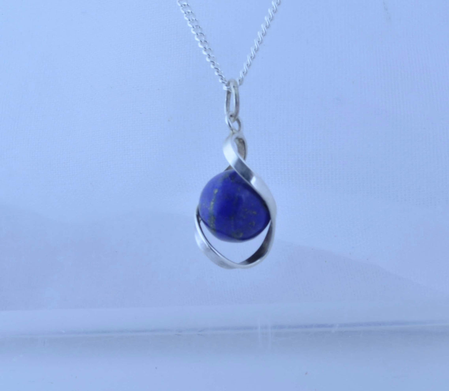 Silver lapis lazuli necklace