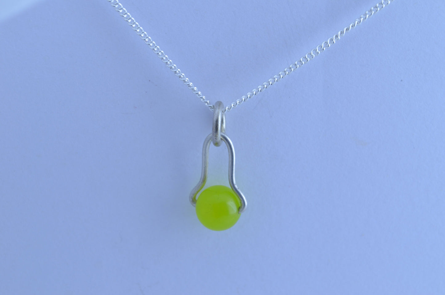 silver jade necklace, round spotted green pendant, natural gemstone, 18”chain