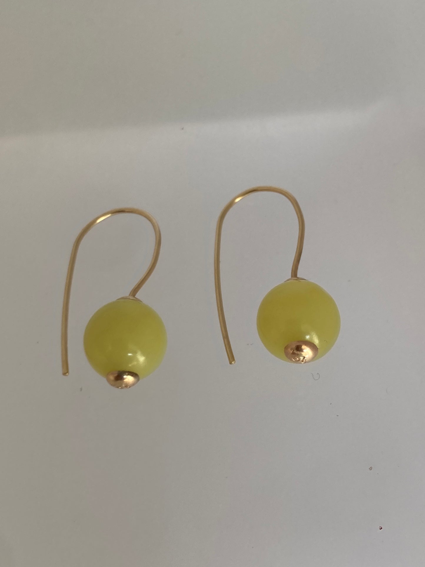 Green Jade 9ct gold earrings