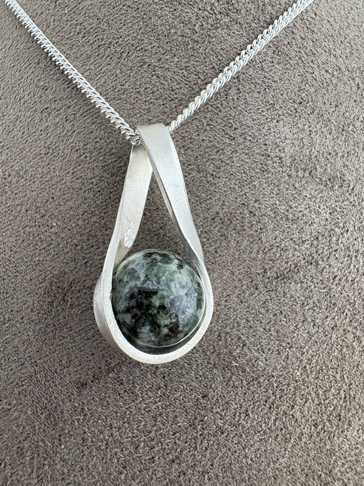 Preseli Bluestone silver pendant and 18” chain