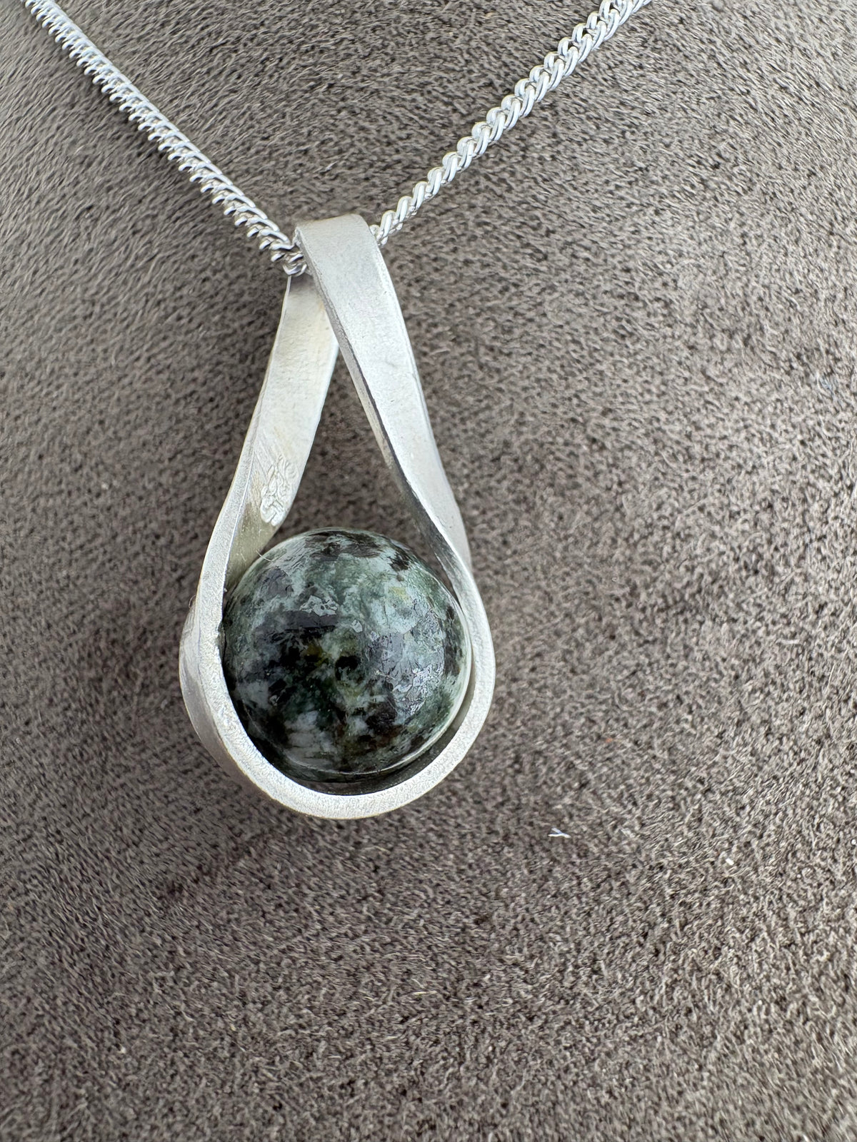 Preseli Bluestone silver pendant and 18” chain