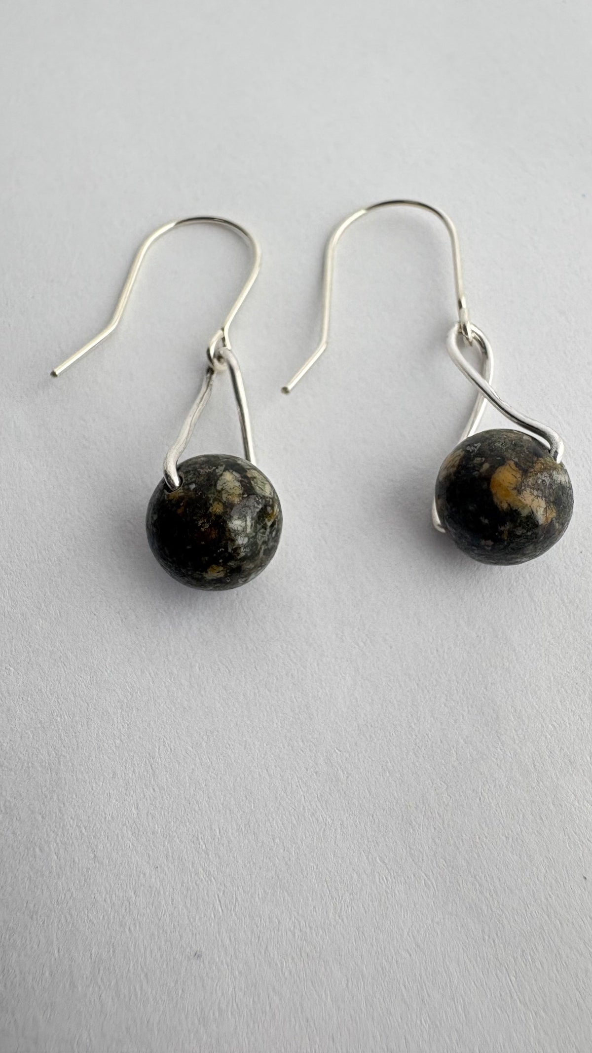Preseli Bluestone silver earrings, solid 925 sterling silver