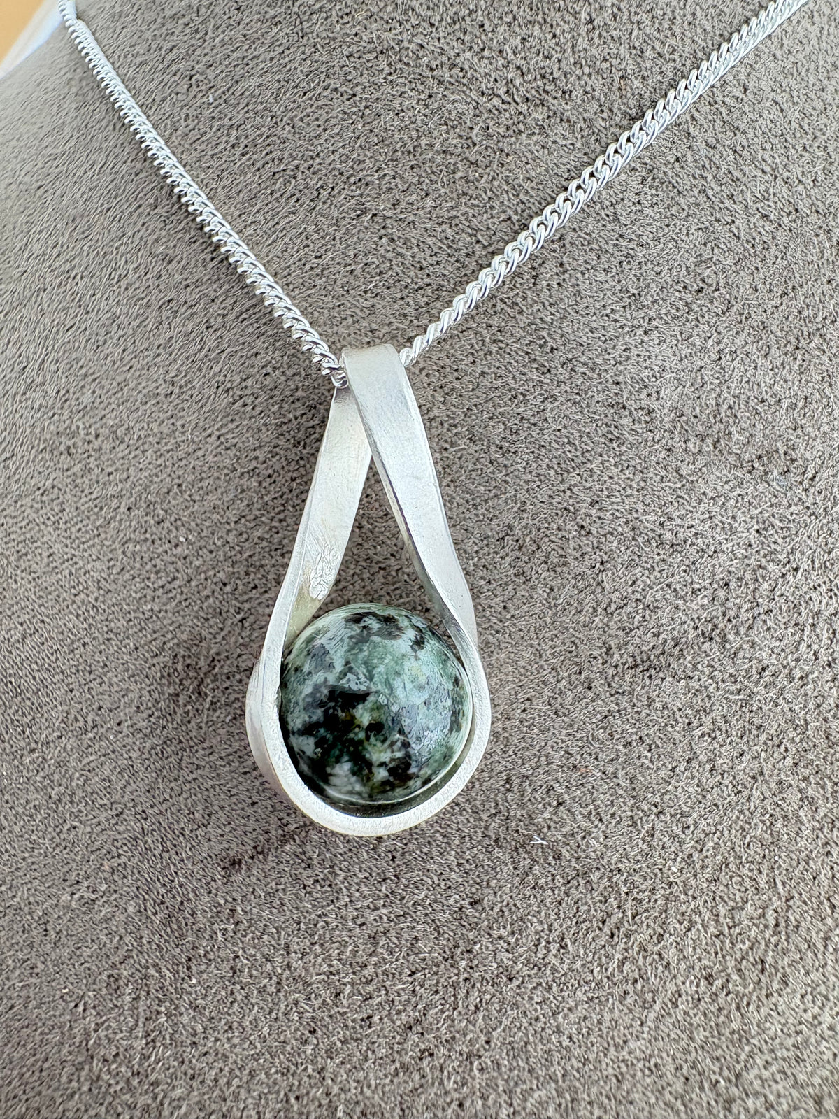 Preseli Bluestone silver pendant and 18” chain